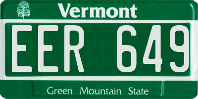 VT license plate EER649