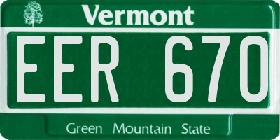 VT license plate EER670