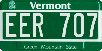 VT license plate EER707