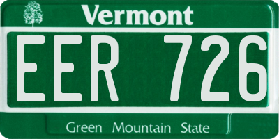VT license plate EER726