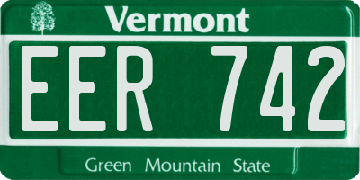 VT license plate EER742