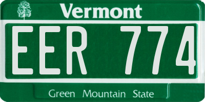 VT license plate EER774