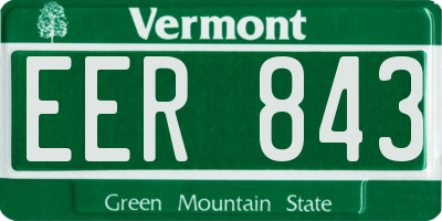 VT license plate EER843