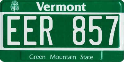 VT license plate EER857