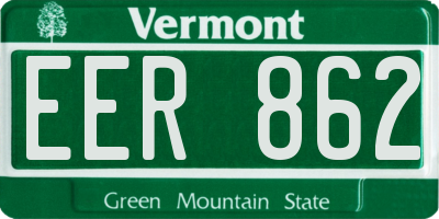 VT license plate EER862