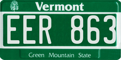 VT license plate EER863