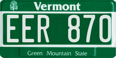 VT license plate EER870