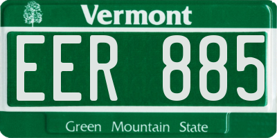 VT license plate EER885