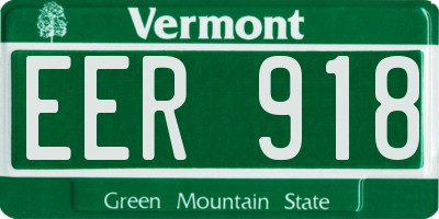 VT license plate EER918