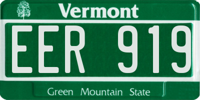 VT license plate EER919