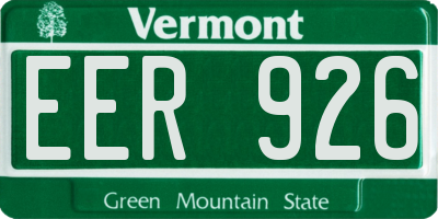 VT license plate EER926