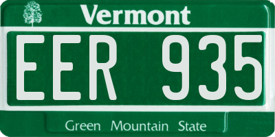 VT license plate EER935
