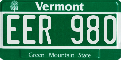 VT license plate EER980