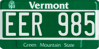 VT license plate EER985