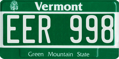 VT license plate EER998