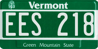 VT license plate EES218