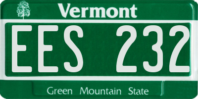 VT license plate EES232