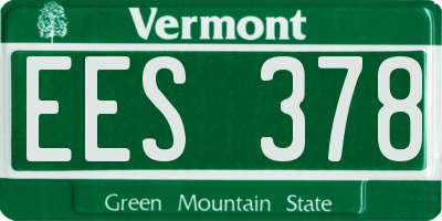 VT license plate EES378