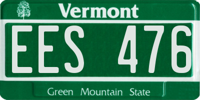 VT license plate EES476