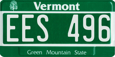VT license plate EES496