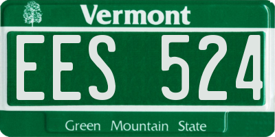 VT license plate EES524