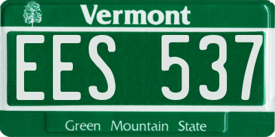 VT license plate EES537