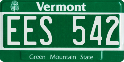 VT license plate EES542