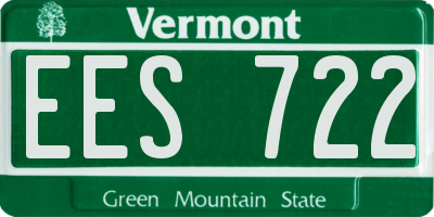 VT license plate EES722