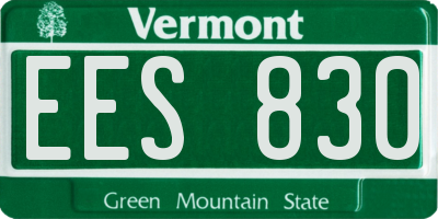 VT license plate EES830