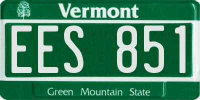 VT license plate EES851