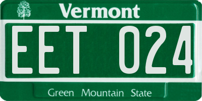 VT license plate EET024
