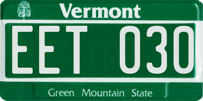 VT license plate EET030