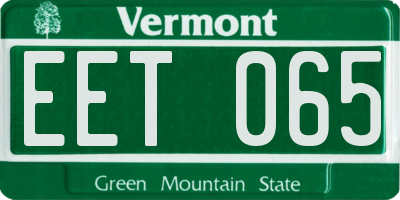 VT license plate EET065