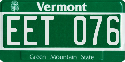 VT license plate EET076