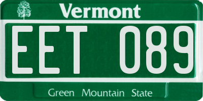 VT license plate EET089