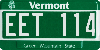 VT license plate EET114