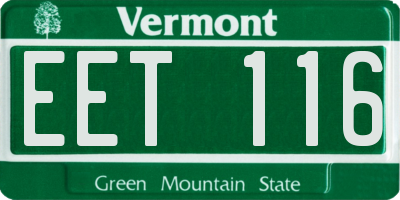 VT license plate EET116