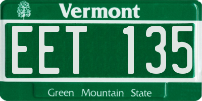 VT license plate EET135