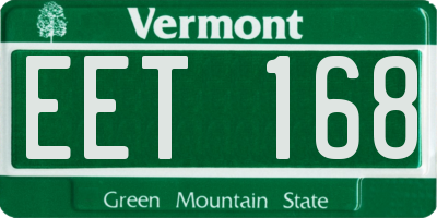 VT license plate EET168