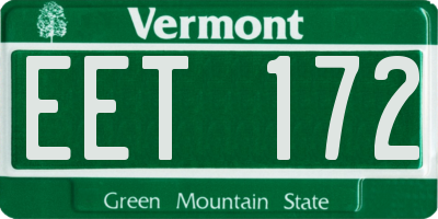VT license plate EET172