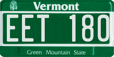 VT license plate EET180