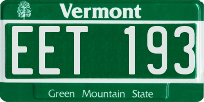 VT license plate EET193