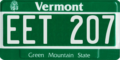 VT license plate EET207