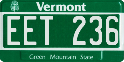 VT license plate EET236