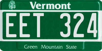 VT license plate EET324