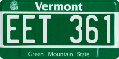VT license plate EET361
