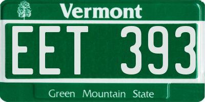 VT license plate EET393