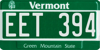 VT license plate EET394