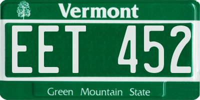 VT license plate EET452
