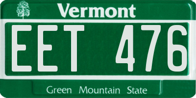 VT license plate EET476